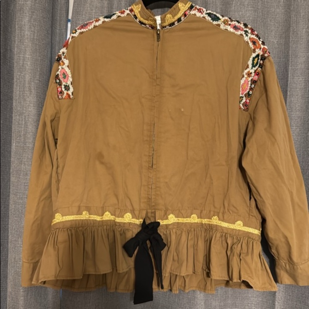 Zara | Jackets & Coats | Zara Boho Tribal Beaded Fringe Shirt Jacket